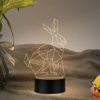 Poly-Art Design Rabbit Lamp with Warm White Light